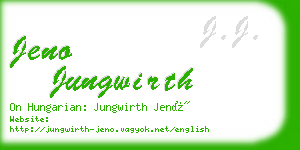 jeno jungwirth business card